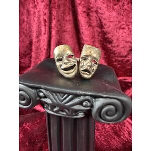 VTG Accessories Jewelry Sterling Silver Cuff Links Tragedy & Comedy Masks Mexico